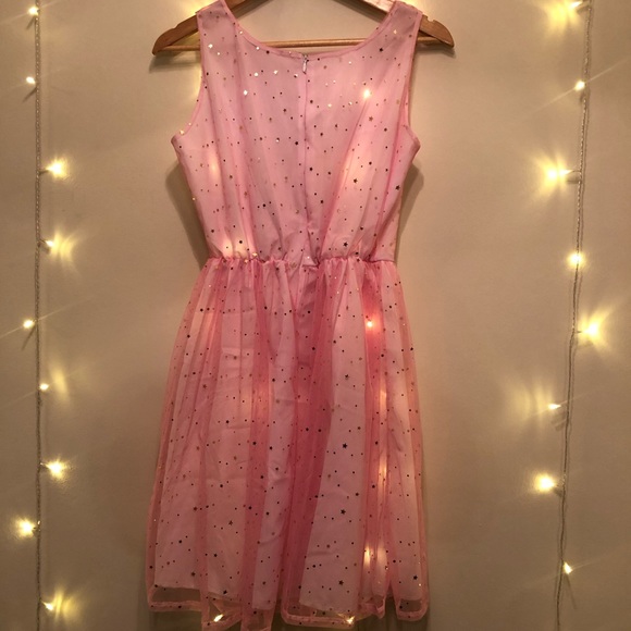 Pink Princess Sparkle Tulle Star Gold Tutu Dress - Picture 4 of 7